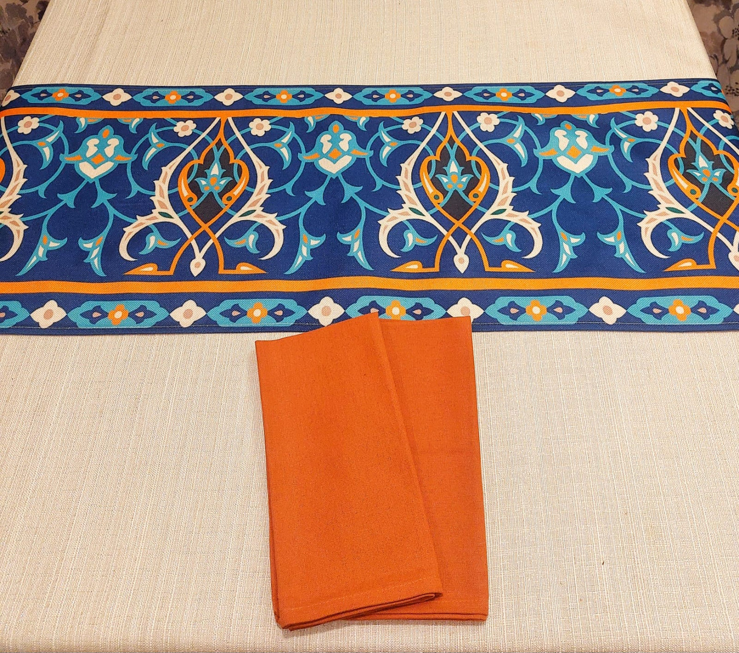 Table Runner:  Arabesque/Orange